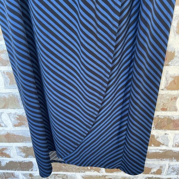 Lane Bryant Skirt Wrap Elastic Waist Dark Blue Black Stripe Women's Size 14 / 16 - Picture 4 of 6